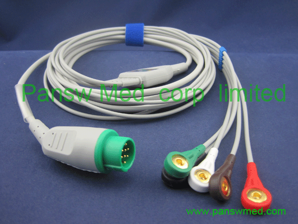 Schiller 5 Leads ECG cable AHA Snap – PanswMed