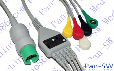 Spacelabs One Piece Five Lead ECG Cable With Leadwire - PanswMed
