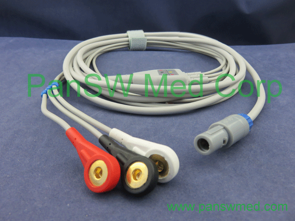 Biosys ECG Cable 3 Leads AHA Snap - PanswMed