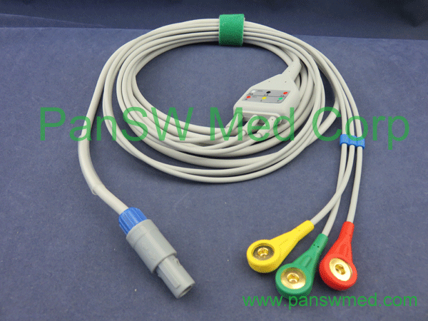 Biosys ECG Cable 3 Leads IEC Snap – PanswMed