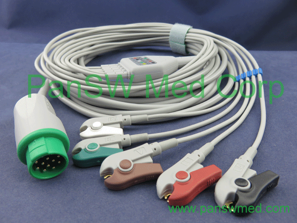 Comaptible Schiller ECG Cable 5leads AHA Clip – PanswMed