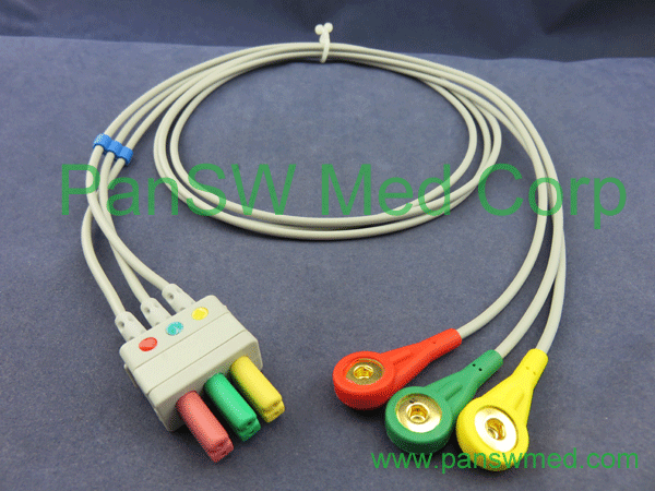 Compatible Siemens three Lead ECG leadwire set