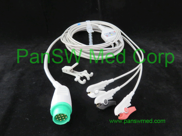 Compaitble Ecg Cable For Boztron 3 Leads AHA Color Clip – PanswMed