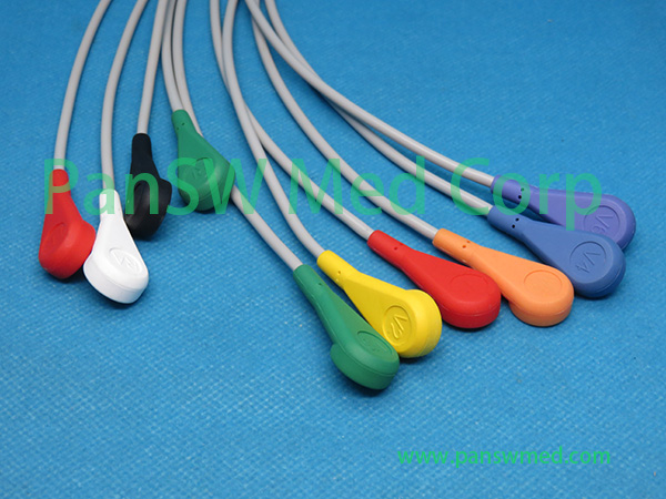Compatible 12 Leads ECG Cable AHA Snap – PanswMed