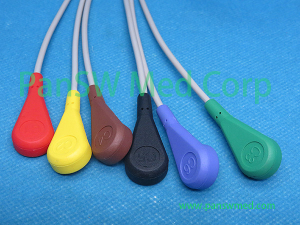 Compatible 6leads ECG Leads For Medtronic IEC Snap 3 – PanswMed