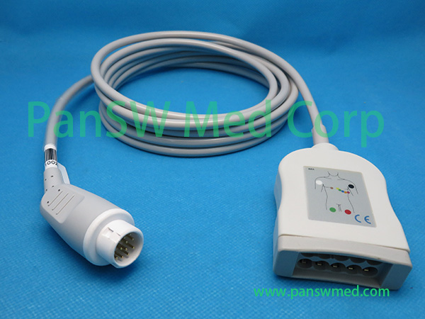 Compatible Philips M1663A / M1949A ECG Trunk Cable electrode-end view