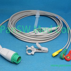 Compatible BLT Biolight M 7000 M 8000 ECG cable 3leads IEC Snap – PanswMed