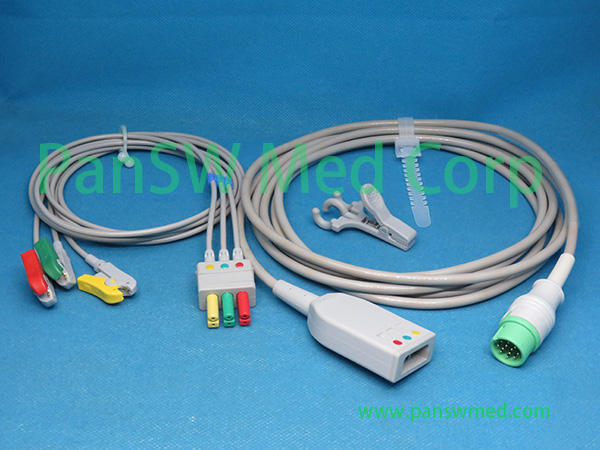 Compatible Biolight M 10 M 12 Patient Monitor ECG Trunk 3leads IEC grabber – PanswMed