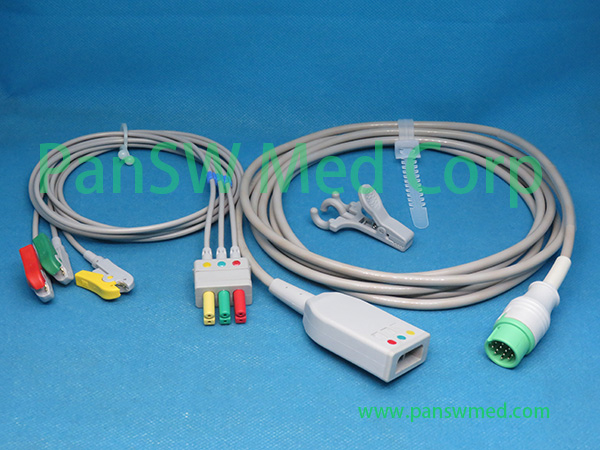 Compatible Biolight Q 3 Q 5 Q 7 Patient Monitor ECG Trunk 3leads IEC grabber – PanswMed