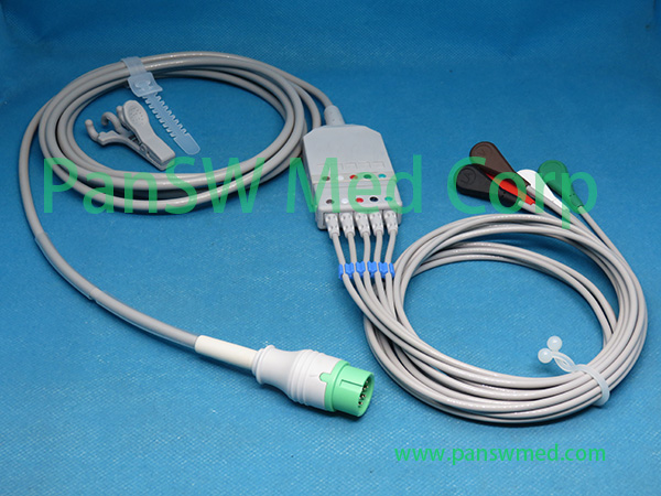 Compatible Biolight Q 3 Q 5 Q 7 Patient Monitor ECG Trunk 5leads AHA Snap – PanswMed