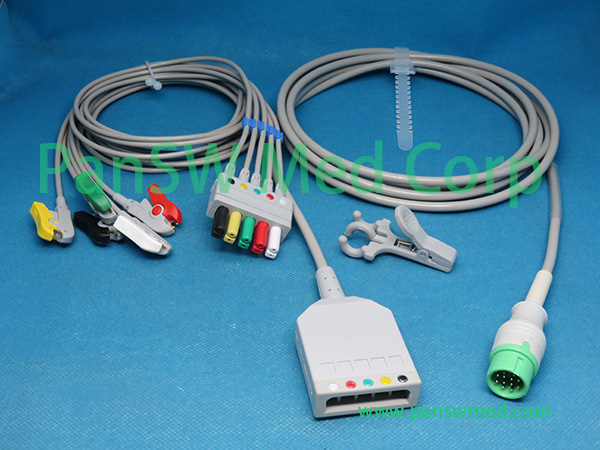 Compatible Biolight Q 3 Q 5 Q 7 Patient Monitor ECG Trunk 5leads IEC grabber – PanswMed