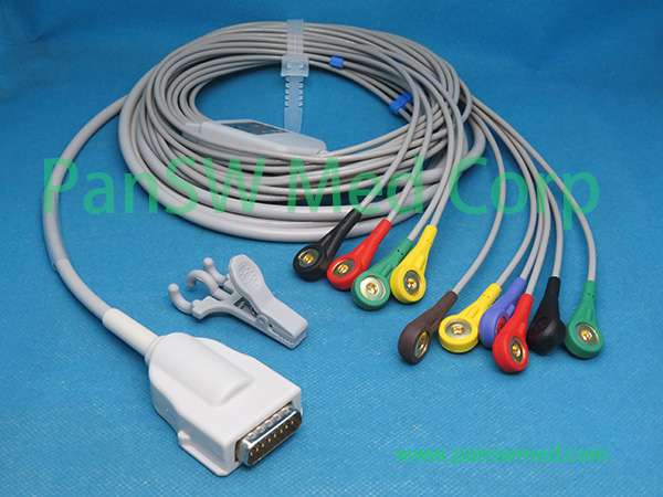 Compatible Burdick Quinton Eclipse 4 8 ECG Cable