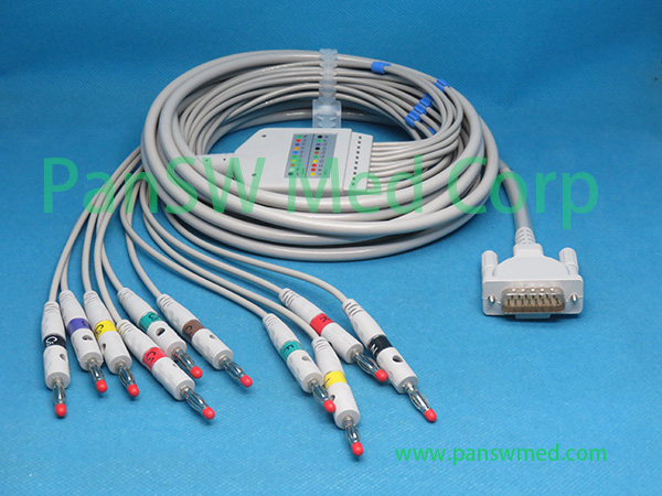 Compatible Cardiette MicroTel Excel101 Excel103 Excel106 ECG Cable