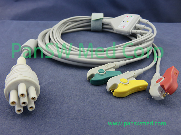 Compatible Colin BP 88S ECG CABLE 3leads IEC Clip – PanswMed