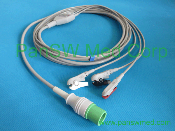 Compatible Contec Ecg Cable New Connector AHA Color Clip 3leads – PanswMed