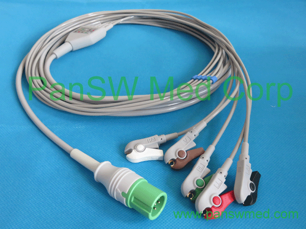Compatible Contec Ecg Cable New Connector AHA Color Grabber 5leads – PanswMed