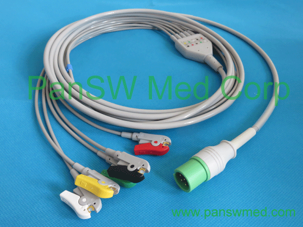 Compatible Contec Ecg Cable New Connector IEC Color Grabber 5leads – PanswMed