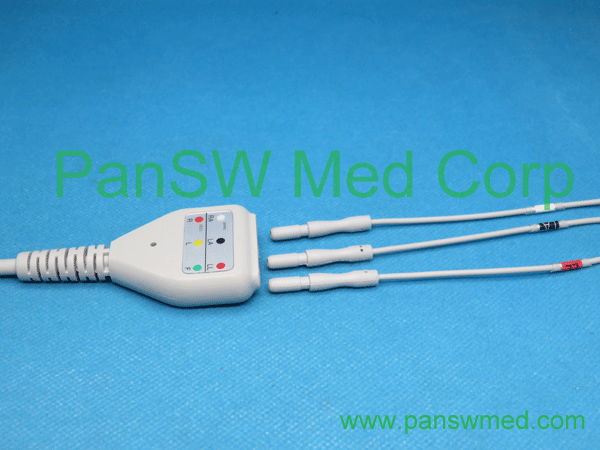 Compatible DIN Type ECG Trunk Leads 3-lead IEC Snap (2) – PanswMed