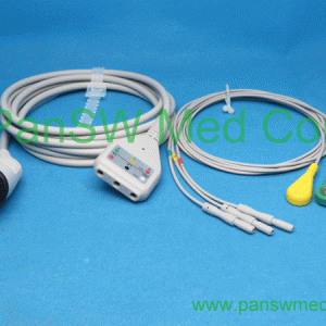 Compatible DIN Type ECG Trunk Leads 3-lead IEC Snap (5) – PanswMed