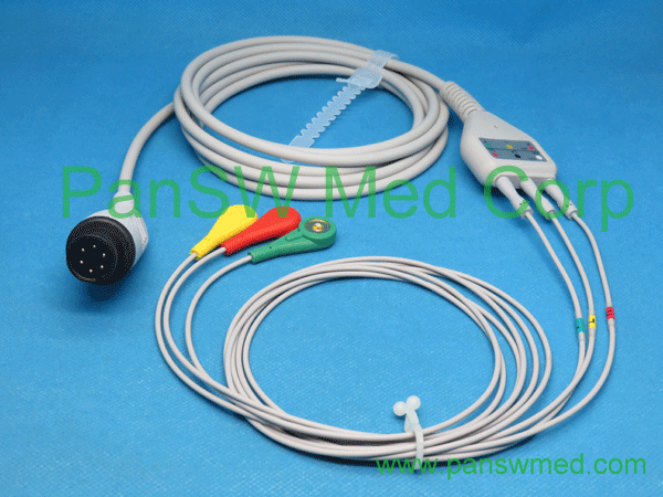 Compatible DIN Type ECG Trunk Leads 3-lead IEC Snap – PanswMed
