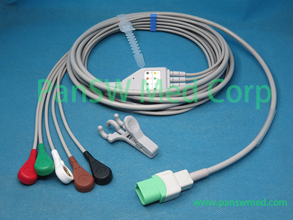 Compatible Datascope Passport V Mindray ECG Cable AHA 5leads Snap – PanswMed