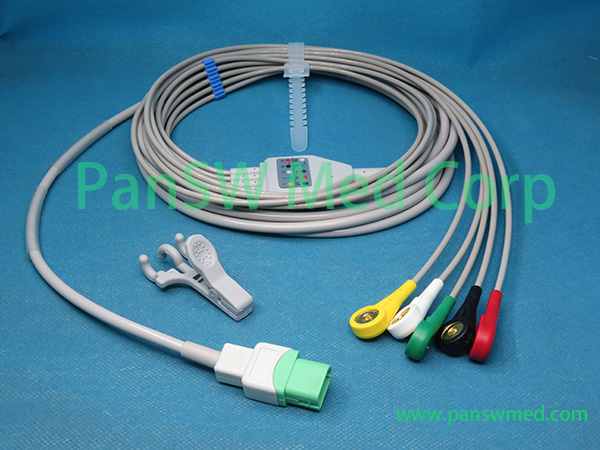 Compatible Datascope Passport V Mindray ECG Cable IEC 5leads Snap – PanswMed