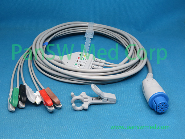 Compatible Datex Ohmeda 545301 HEL ECG Cable 5leads AHA Clip – PanswMed