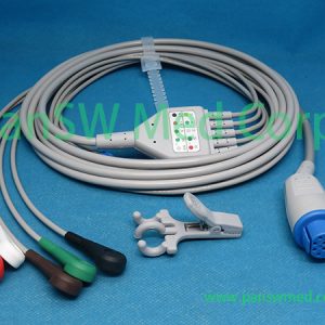 Compatible Datex Ohmeda 545301 HEL ECG Cable 5leads AHA Snap – PanswMed