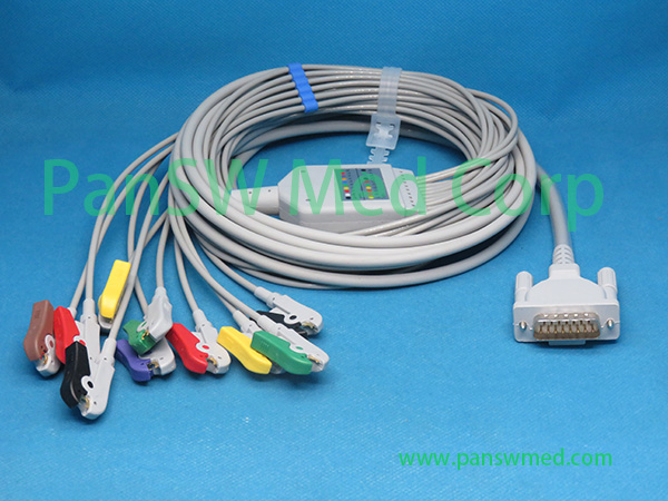 Compatible Del Mar Avionics 950 / 960 / 970 / 980 ECG Cable