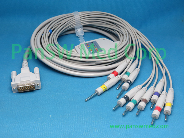 Compatible ECG Cable 12 Leads For Schiller IEC DIN – PanswMed