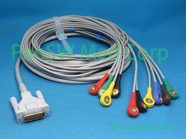 Compatible ECG Cable 12 Leads For Schiller IEC Snap – PanswMed