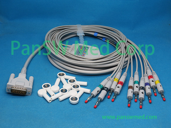 Compatible ECG Cable 12 Leads For Schiller With Snap Adapters – PanswMed