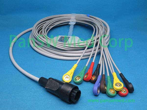 Compatible ECG Cable 12 Leads For Heyer IEC SNAP - PanswMed