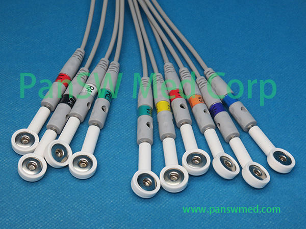 Compatible ECG Cable 12 Leads For With Snap Adapter – PanswMed