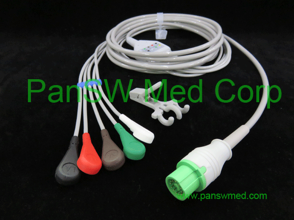 Compatible ECG Cable for Fukuda Dynascope AHA Snap ECG 10072E – PanswMed