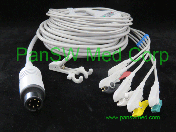 Compatible ECG cable for Mindray IEC color clip
