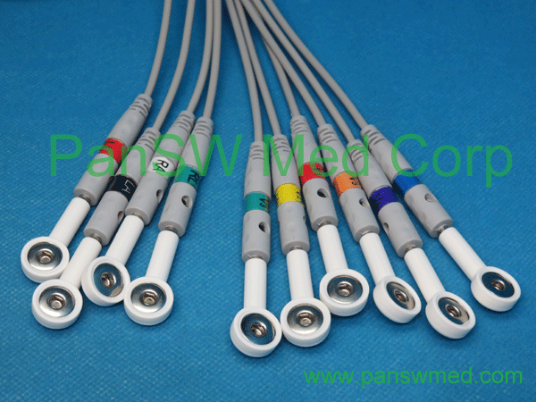 Compatible ECG Cable For Schiller AHA Color With Banana To Snap Adapter (4) – PanswMed
