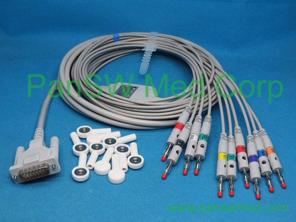 Compatible ECG Cable For Schiller AHA Color With Banana To Snap Adapter – PanswMed