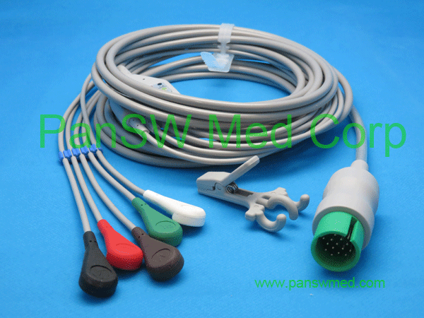 Compatible ECG Cable For Spacelabs AHA Color Snap ECG 10017E - PanswMed