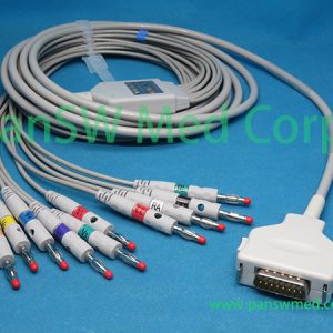 Compatible Fukuda Denshi 10-Lead / 12-Lead EKG Cable electrode-end view