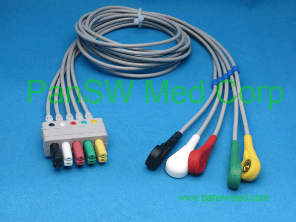 Compatible ECG leads for Siemens Drager IEC color 5 leads snap
