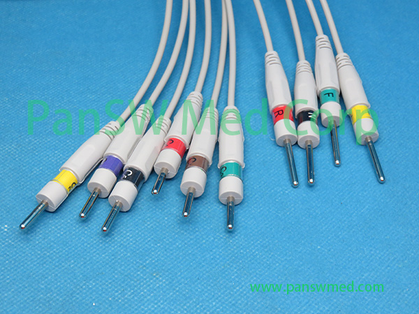 PanSW compatible ECG machine trunk extension line using DIN type connections