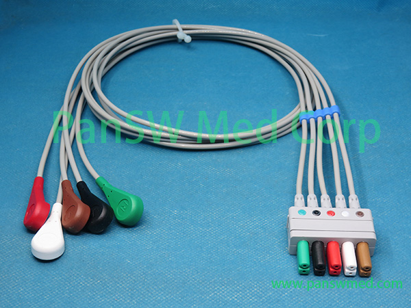 Compatible EL6501B 0010 30 42735 Mindray ECG Leads AHA Snap - PanswMed