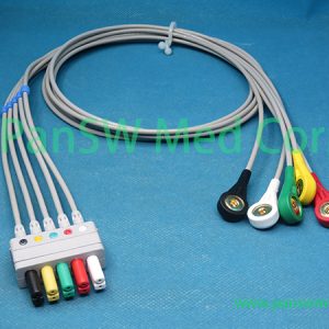 Compatible EL 6502B 0010 30 42736 ECG Leads 5-lead IEC Snap – PanswMed