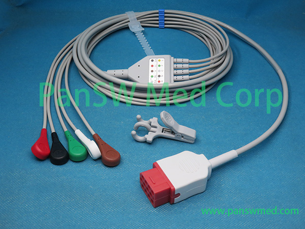 Compatible Econet Cardio ECG Cable AHA Snap 5 – PanswMed