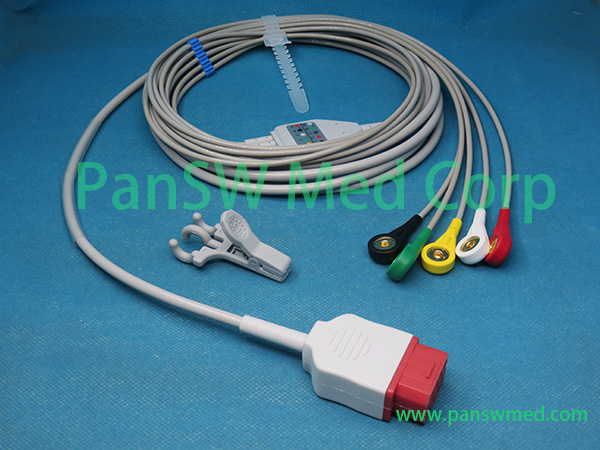 Compatible Econet Cardio ECG Cable IEC Snap 5 – PanswMed