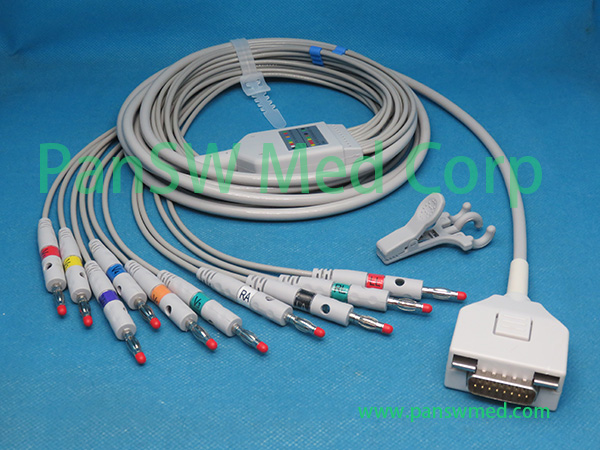 Compatible Fukuda ME Cardisuny 10-Lead / 12-Lead EKG Cable