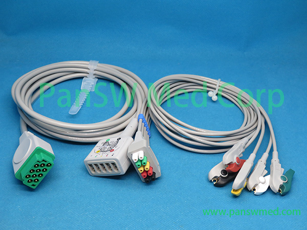 Compatible GE Medical TRAM100 TRAM200 TRAM300 TRAM400 TRAM500 TRAM600 TRAM800 patient monitor ECG cable – Pan-SW Med