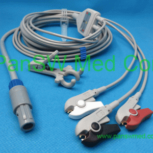 Compatible GE VIVID Ecg Cable Integrated Cable 3 Leads AHA Clip – PanswMed