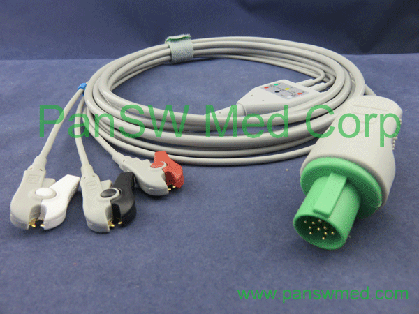 Compatible Hellige Cardioserv SpO₂ Adapter Cable 30344358 - compatible GE hellige ECG cable AHA clip
